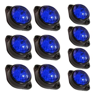 10 Pcs Round Blue LED Rear Side Marker Indicator Lights 12V for Truck Trailer RV Boat
