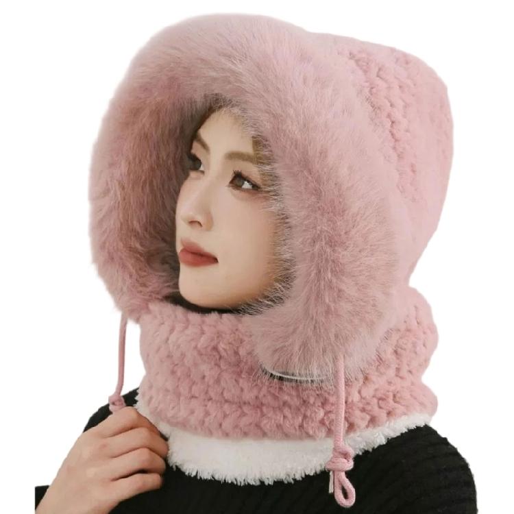 Windproof Fleece Lined Cycling Pullover Hat With Full Face Mask And Ear Protection For Adult Skiing Hiking Camping