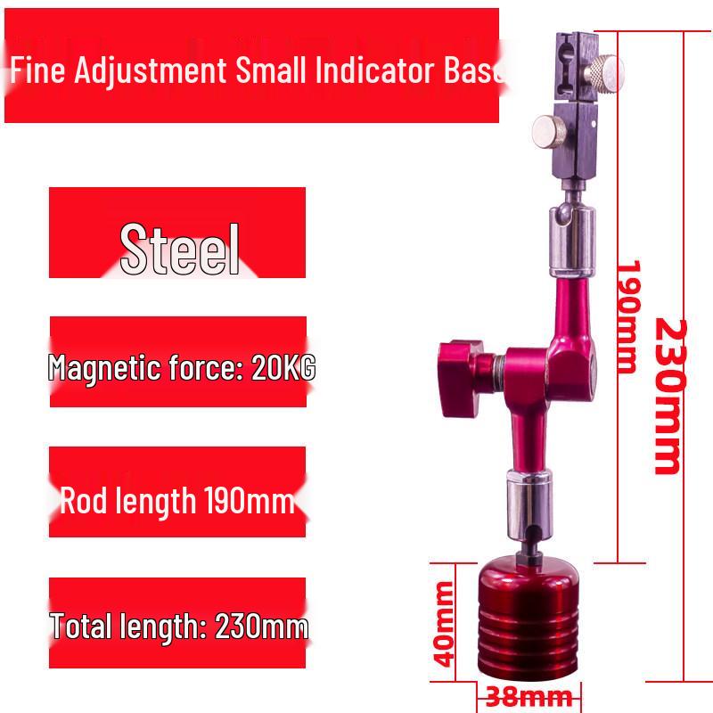 Hydraulic Magnetic Dial Indicator Stand with Extended Base for Mechanical and Lever Indicators