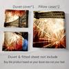 Eiffel Tower fireworks Bedding Duvet cover sets Duvet covers Pillowcases gifts (1 * Duvet Cover 2 * Pillowcases, without duvet insert)