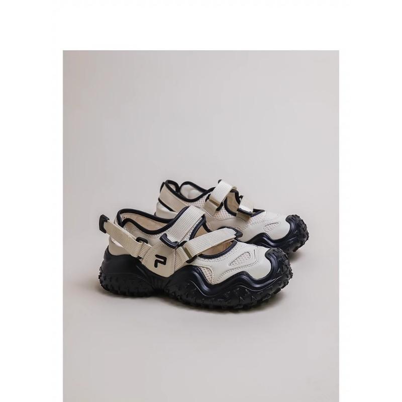 

Дизайнерские уродливо-милые туфли Мэри Джейн на массивной подошве, женские летние новые полые дышащие повседневные спортивные сандалии, тренд 35