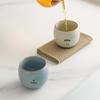 High-grade Ru Ware Personalized Ceramic Tea Cup with Hundred Family Surnames
