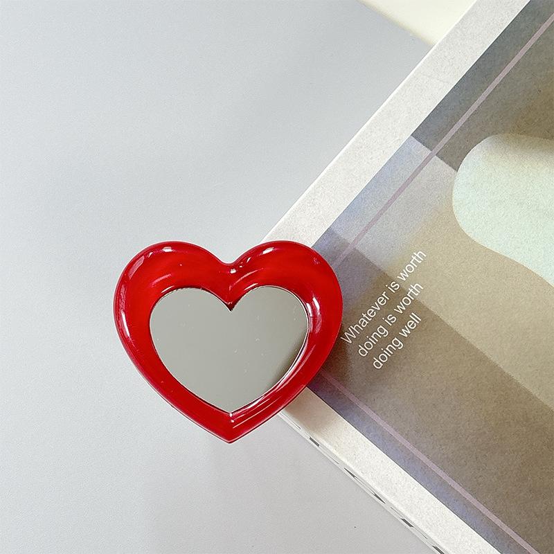 Mirror Airbag Holder Mobile Phone Mirror Sticker Air Cushion Desktop Folding Retractable Ring Sticker Love Makeup Mirror