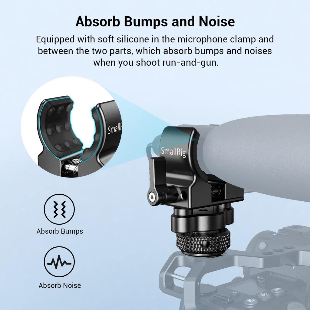 SMALLRIG Shotgun Microphone Holder with Cold Shoe - BSM2352