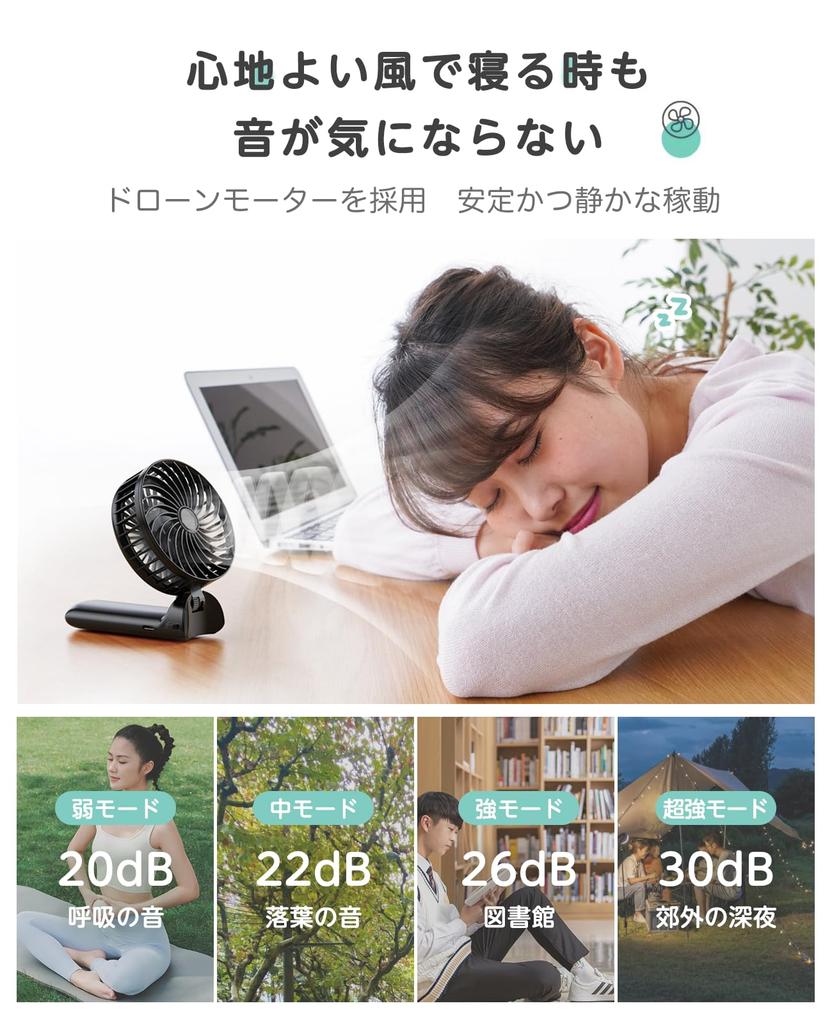 Handy Fan for Portable Super Strong 4 Adjustable 7 16 Hours of Mini Adjustable Strap Heatstroke Prevention [New 2025, 3-Way Transformation] Fan,