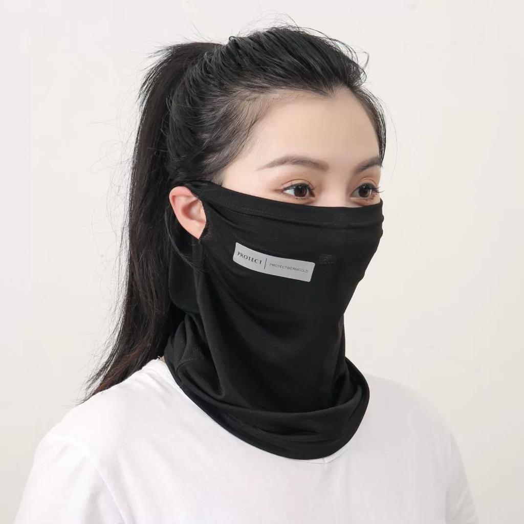 Eis Seide Sonnenschutz Maske Gesichtsschutz Einfarbige Nackenwickel UV-Schutz Ohr Binde Schal SchutzEis Maske Für Outdoor Radfahren