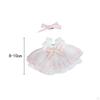 2 Stück Puppen Prinzessinnenkleid mit Schleifen-Haarspange, Miniatur-Kleidungszubehör für 15 cm