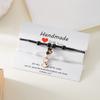Cute Black White Cat Couple Bracelet for Women Men Handmade Braided Rope Adjustable Matching Bracelets Friendship Jewelry Gift