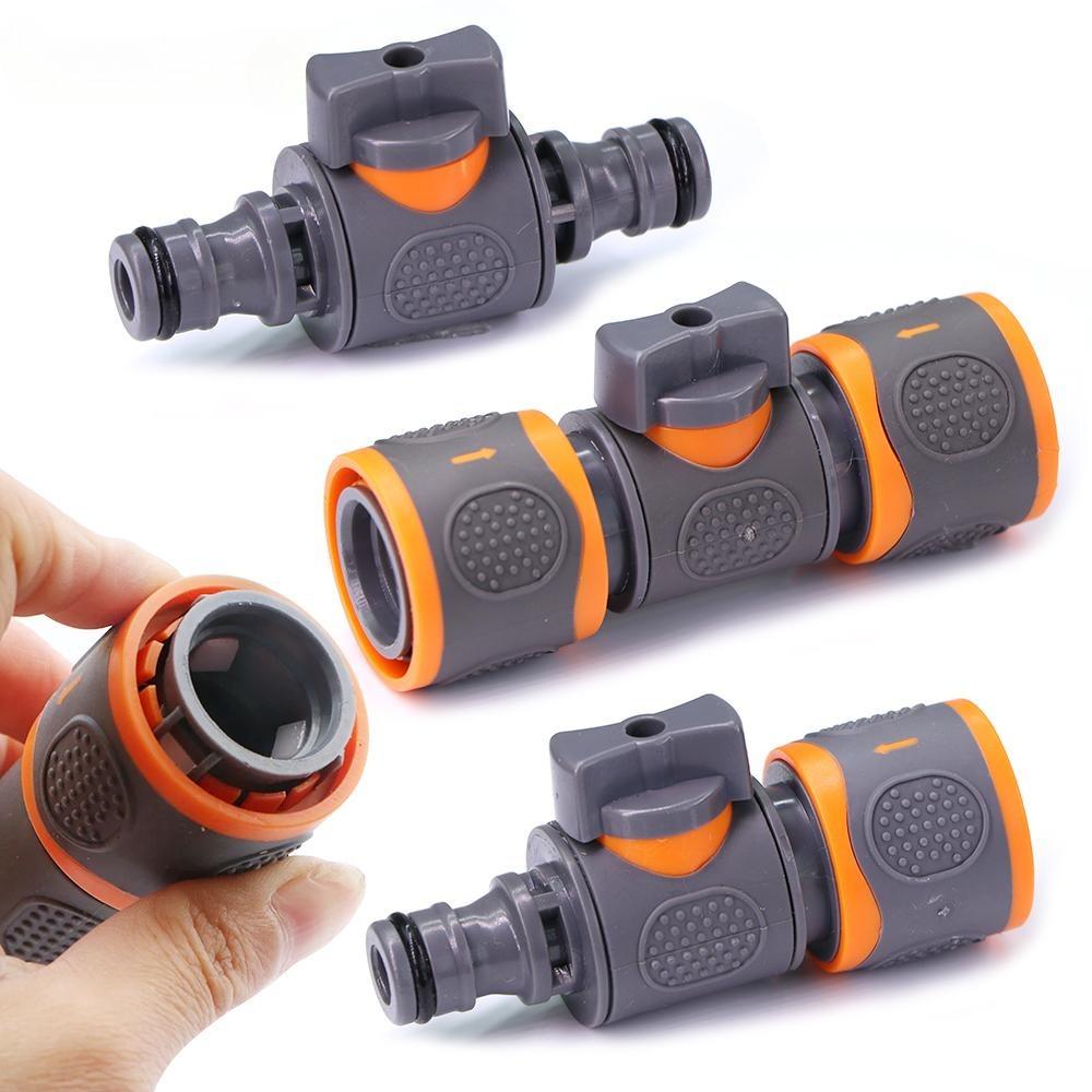 16mm Durable Plastic Ball Valve Hose Adapter for Garden Irrigation with Quick Connect Coupling and Ergonomic Grip