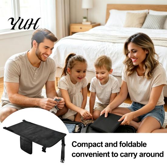 Adjustable Seat Pad Toddler Airplane Bed, Portable Extender, Kids Soft Velvet Travel Flight Gear Foldable Leg Rest for Long Flights, 31.1 x