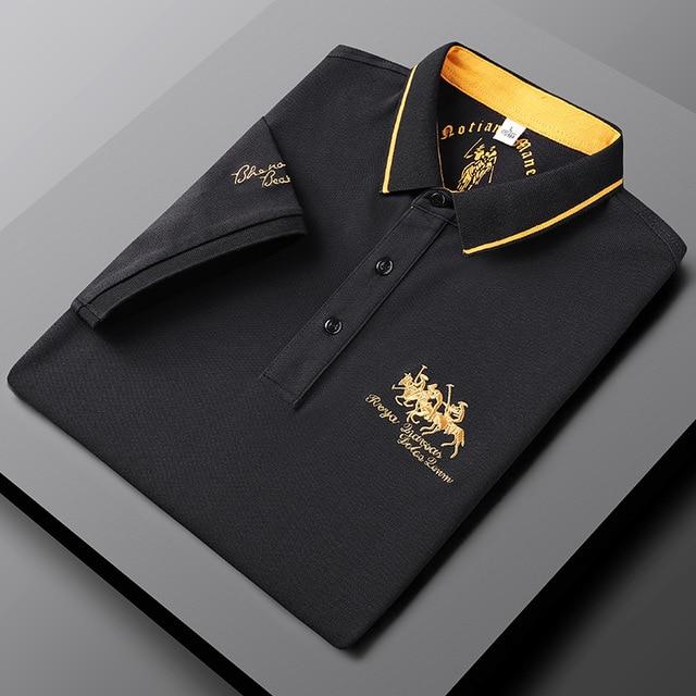 Summer Polo Shirt Men 'S Short Sleeve Business Slim Korean Embroidered Half Sleeve Solid Color Shirt