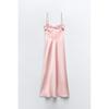 Spring New Elegant Waist Hugging Slimming Flower Detail Silk Satin Texture Underwear Style Dress 2340371