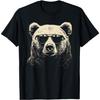 Funny Grizzly Bear Stencil With Sunglasses Punk Rock Art T-Shirt