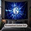 Custom Name Text Tapestry,Schalke 04 FC Decorative Wall Hanging, Background Tapestry For Home Bedroom