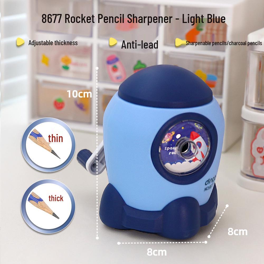 Creative Adjustable Thickness Cartoon Hand-Crank Lead Pencil Sharpener, Bite-Proof for Children.
