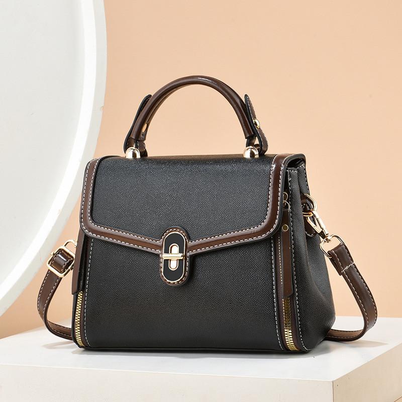 

Stylish Fall Handbag For Women In Trendy Bucket Shape With Chic Chain And Lock Closure Black Coffee