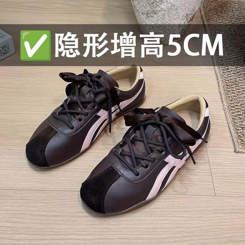 

Версия из коровьей кожи~ 5 см невидимое увеличение внутренней высоты повседневная спортивная обувь женская корейская милая цветовая гамма немецкие тренировочные кроссовки runaway Forrest 40 коричневый