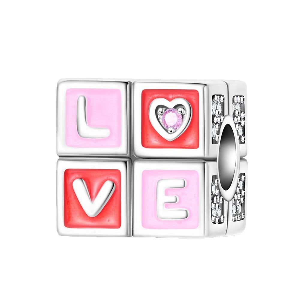 2026 Valentijnsdag Collectie Roze Bedel Rubiks Kubus Rozen Hanger Kralen Sieraden Ketting Armband Accessoires 925 Zilver