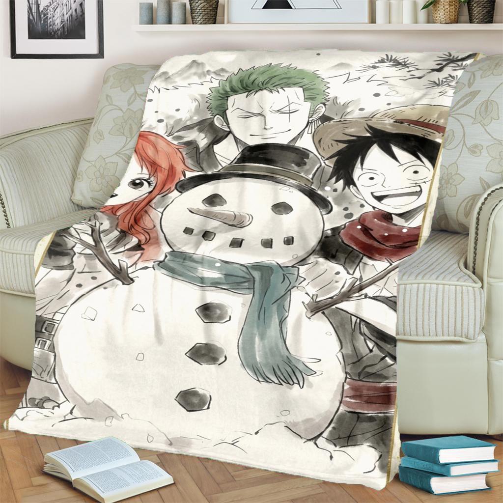 "ONE PIECE" Design Flannel Blanket Soft Comfortable for Bedrooms, Sofas, Beds and Picnics