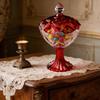 Candy Jar,Decorative Candy Dish Glass Crystal Candy Bowl with Lid Glass Nut Cookie Fruit Bowl Plate Jewelry Box Gift