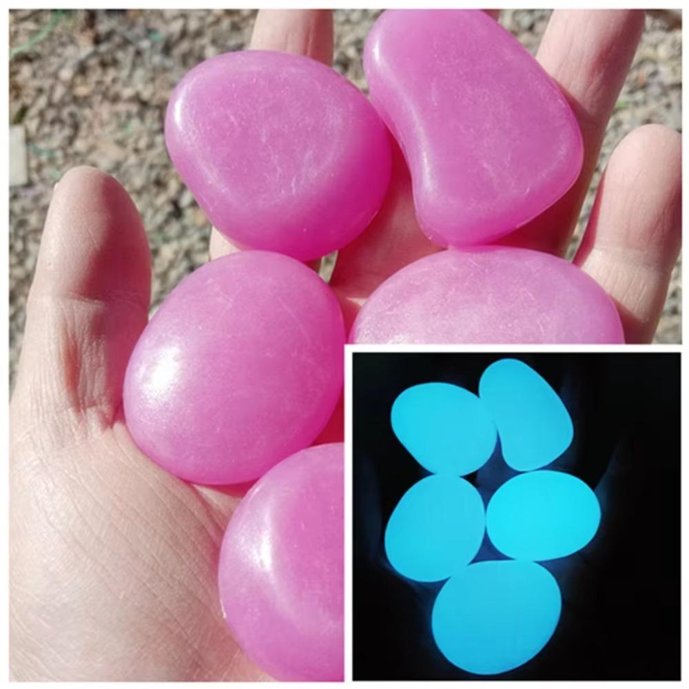10pcs Decoration 4.5cm Luminous Pebbles Glow in Dark DIY Garden Luminous Stone Gravel Big Big Stone Garden