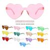 Unisex Frameless Heart-Shaped Sunglasses - Vibrant Candy Colors