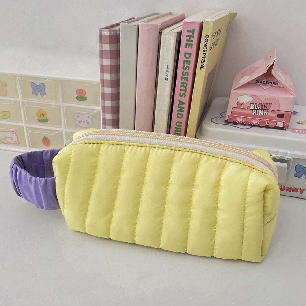 

Color School Supplies with Wrist Band Cosmetic Storage Box Makeup Organizer Pencil Case Pencil Bag фіолетовий