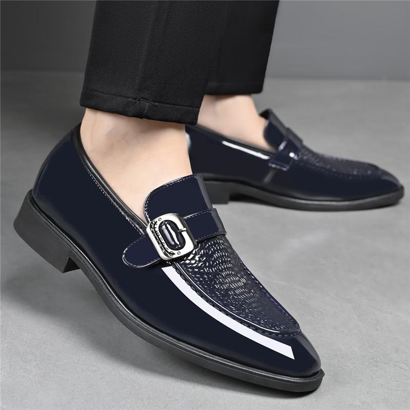 New Black Brown Monk Strap Loafter Men's Glossy Patent Leather Casual Shoes Designer Formal Wedding Dress Homecoming Footwear