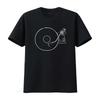 Vinyl Record Player Sketch Drawing T Shirt Vintage Washed Top For Everyday Wear Designer Clothes Versatile Casual Graphic