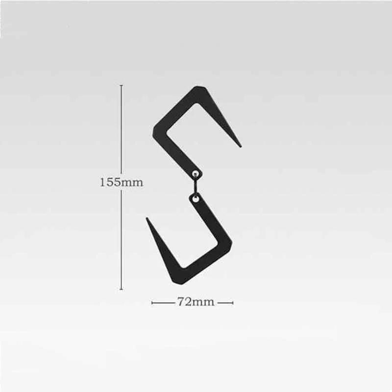 Picnic Bonfire Fire Grill Carabiner Hook for Kettle Hanging Pothanger Outdoor Camping Picnic Stainless Steel Hanger Hook