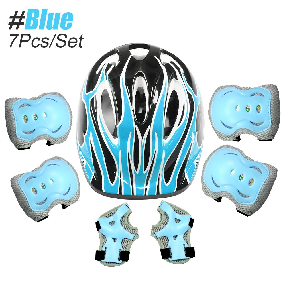 

7Pcs/Set Kids Ages 3-10 With Wrist Guard And Knee Pads Elbow Pads Adjustable Protective Gear For Toddler Skating Cycling Scooter