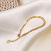 Moderne Edelstahl Goldbeschichtete Schlüsselbein Kette Schlangenknochen Kette Einfache Neutrale Titanstahl Klinge Armband Einfaches Armband