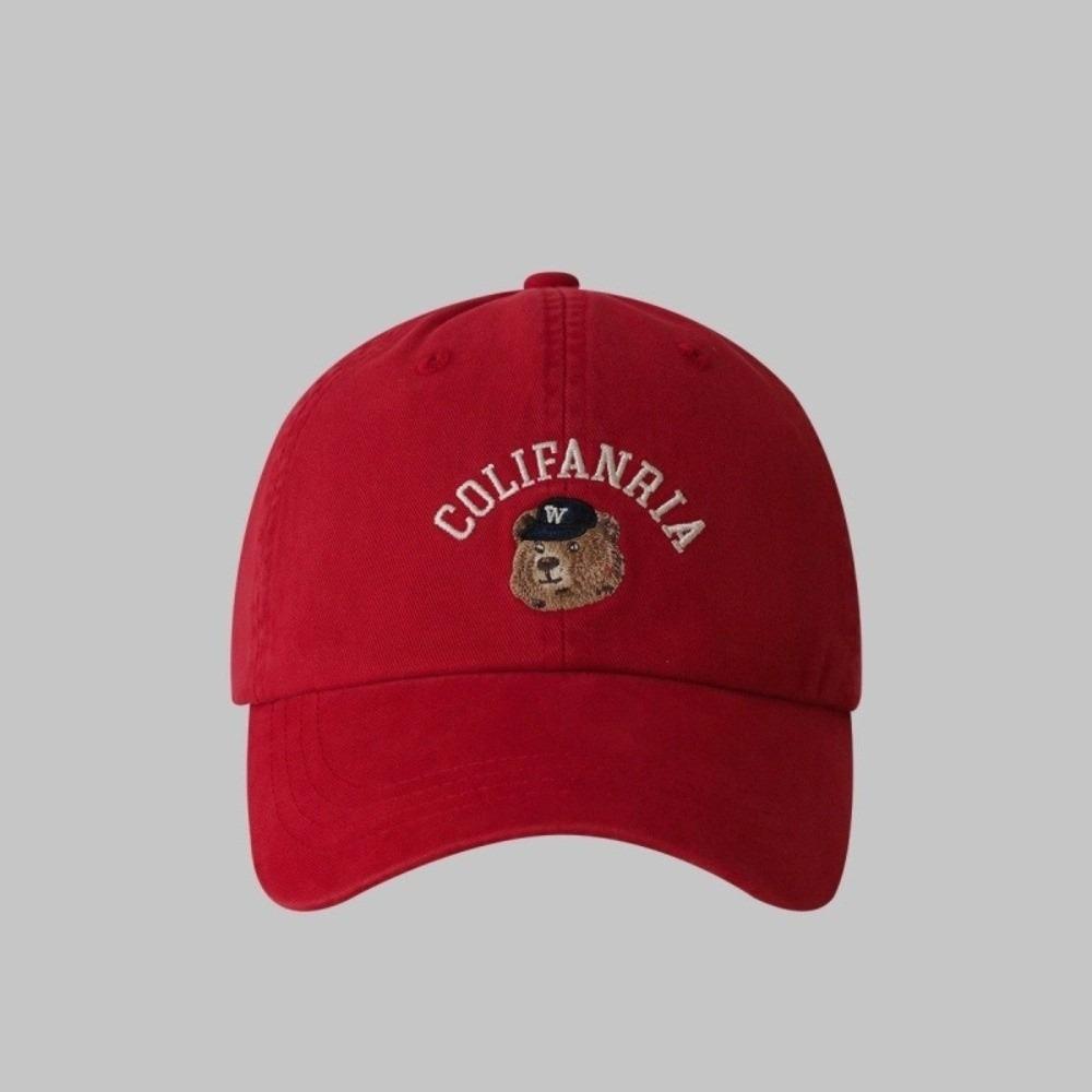 Solid Color Men Women Baseball Cap Korean Snapback Hat Casual Bear Embroidery Cap  Teenagers