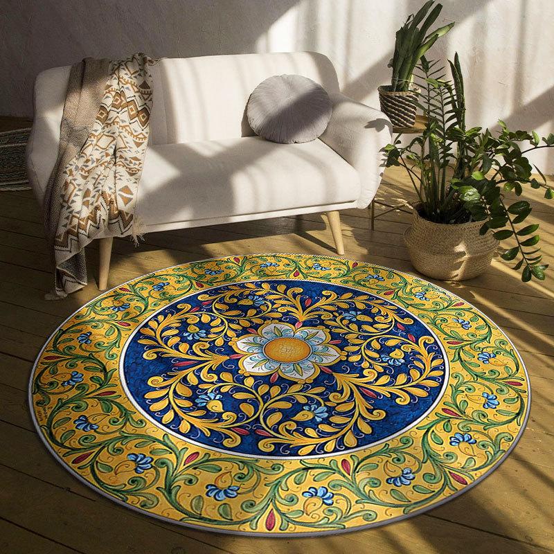 Moroccan luxury Round Carpet Living Room Decoration Large Area Rugs for Bedroom Home Rocking Chair Floor Mat Washable Nordic Rug