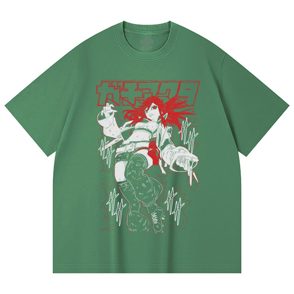 230 Gsm 100% Cotton Gachiakuta V6 Riyo Black Print Unisex Heavy Cotton T Shirt