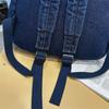 Denim Backpack Student Schoolbag Solid Color Backpack
