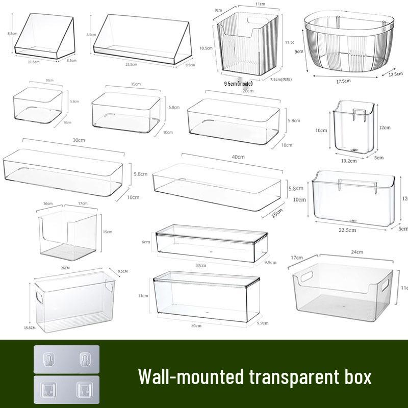 Wall-Mounted Transparent Storage Box for Phone, Remote, Toothbrush, and Comb
