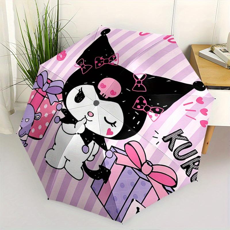 

Kuromi,Birthday Automatic Folding Umbrella-Simple 8-Rib Design, Bright Cartoon Pattern, Durable Iron Frame, Suitable For Travel, Outdoor, Be