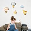 5 Pcs Hot Air Balloon Wall Art with Star Cloud Cartoon Animal Wooden Balloon Nursery Decor Boho Wall Sculpture for Living Room Bedroom Playroom