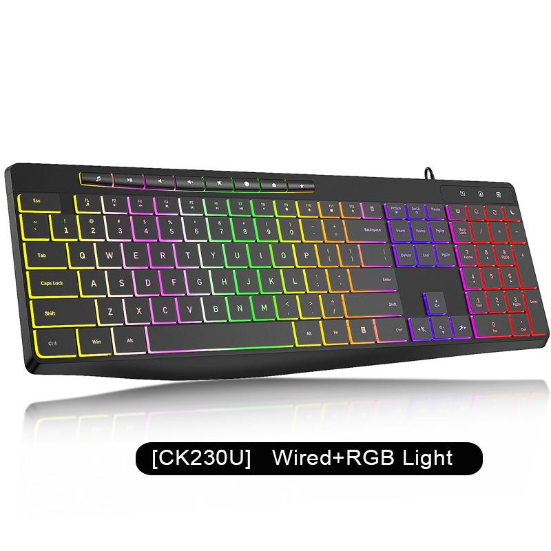 2.4G Wireless Keyboard Mouse Set RGB Backlit Rechargeable Full-Size Rechargeable Ergonomic Business Office Keyboard & Mouse Set