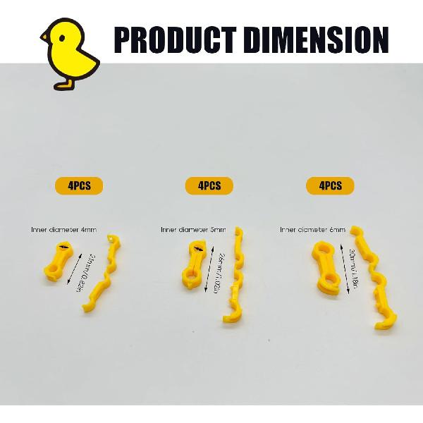 12Psc Baby Chick Splay Leg Hobble Brace, Baby Chick Leg Hobbles, Poultry Leg Bands, Chicken Hobble Braces for Newborn Spraddle Leg of Chick Quails