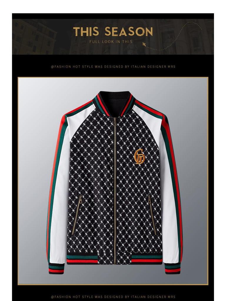 Men's Fashion Jacket: New Style Letter S, Digital Print & Embroidery, Baseball Collar, Casual Fit