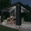 VidaXL Pavillon mit Doppeldach & LED-Lichterkette 3x3 m Anthrazit