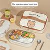 4/5Grids Lunch Box With Cutlery&Bowl Insulated Bag Cute Bear Food Storage Containers  School Office