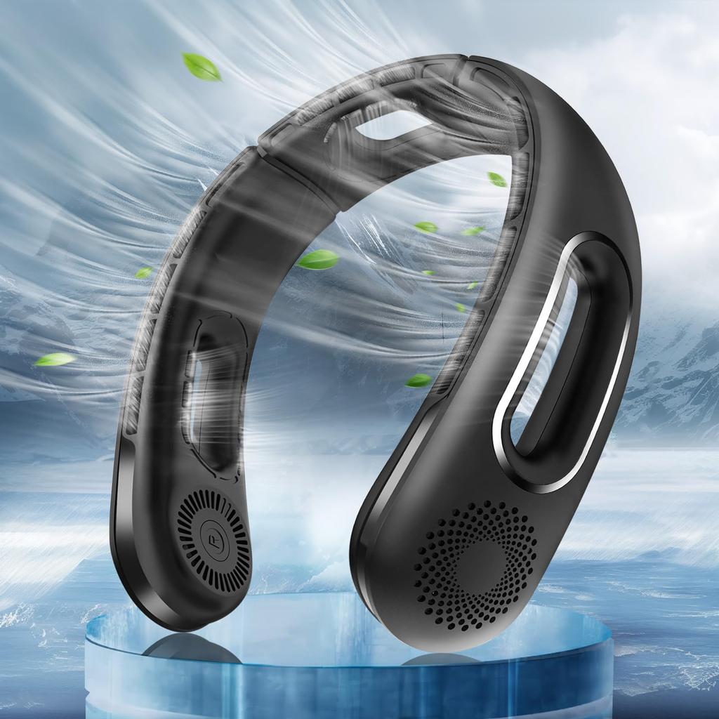 2026 Nuovo Aggiornamento Hotsales Ventilatore da Collo, Ventilatori da Collo Portatili Ricaricabili Senza Pale a Mani Libere, Ventilatore da Collo Raffreddante a 360°, 4 Velocità,