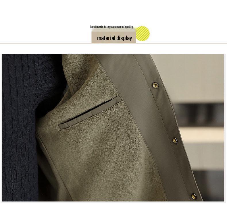 Modische Mitteldicke Revers-Top-Jacke für Herren - Warmes Plus Samt für Herbst/Winter