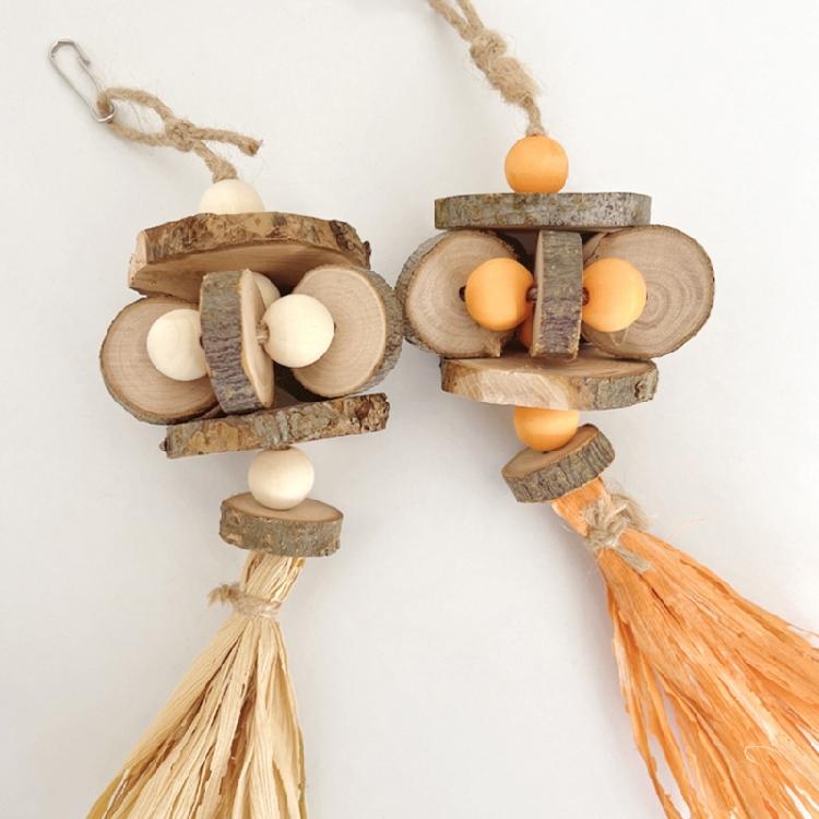 Kleintier Kauspielzeug Maisblätter Obstholz Haustier Zähne Schleifen Spielzeug