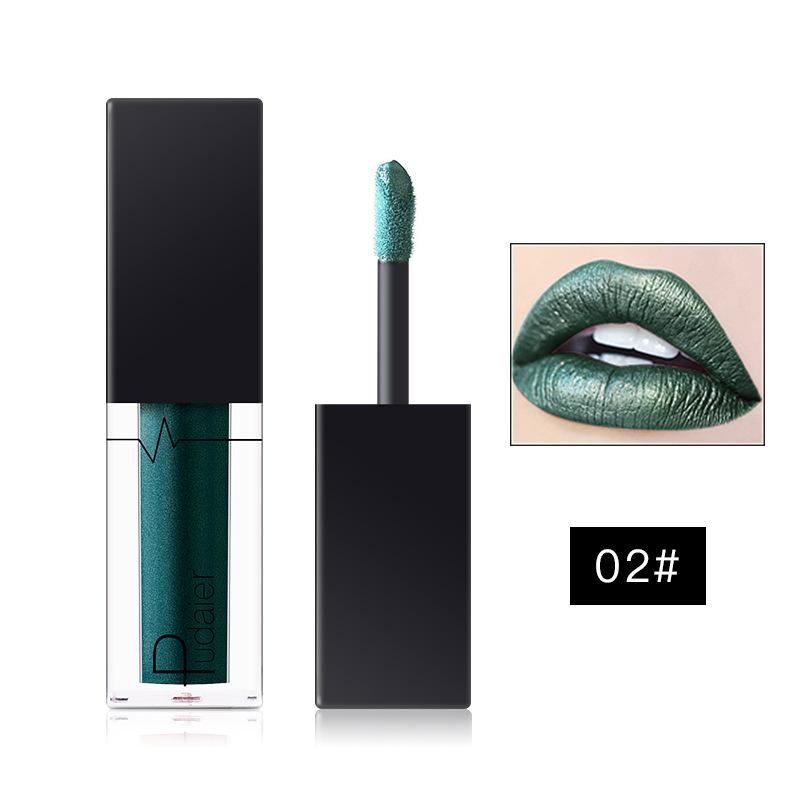 Gloss Labial Metálico Alto Brilho, Longa Duração, Fórmula Não Pegajosa, Batom Hidratante Brilho Labial Ideal para Festas, Encontros e Uso Diário