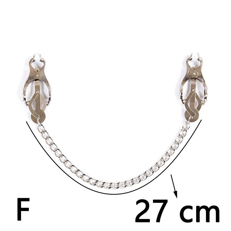 1 Pair Sexy Nipple Clamps Labia Clips With Chain Clip Sm Fetish Bust Massager Stimulate Sex Toy Flirt Bondage Exotic