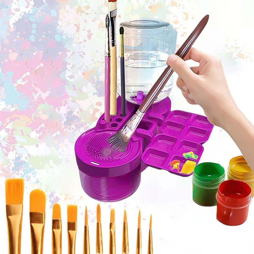 Pen Holder Design Water Circulation Paint Cleaner 6 In 1 Design Brush Cleaner Artist Studio